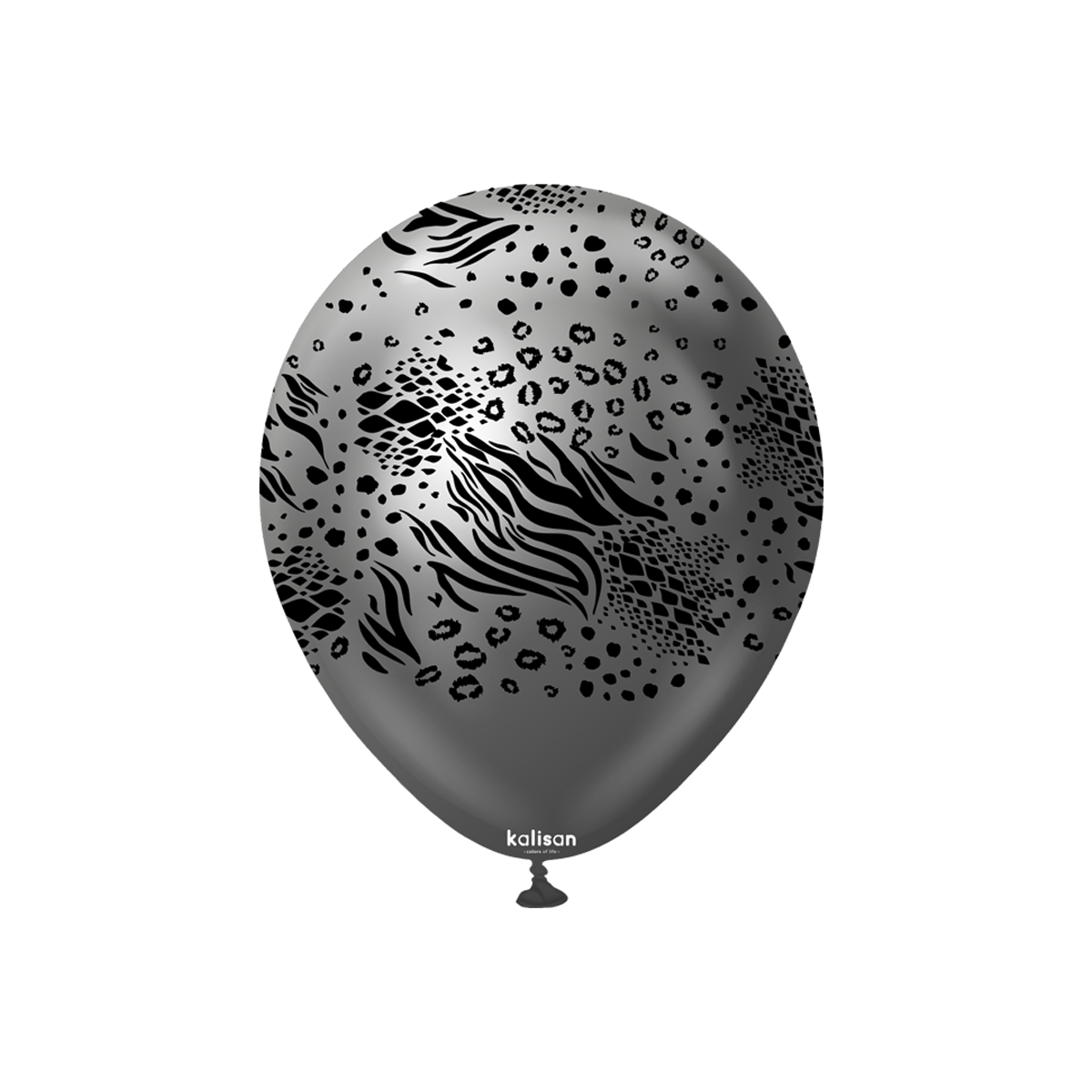 Latexballoons - Mutant 30 cm  - Mirror Space Grey - Black Print 25-pack