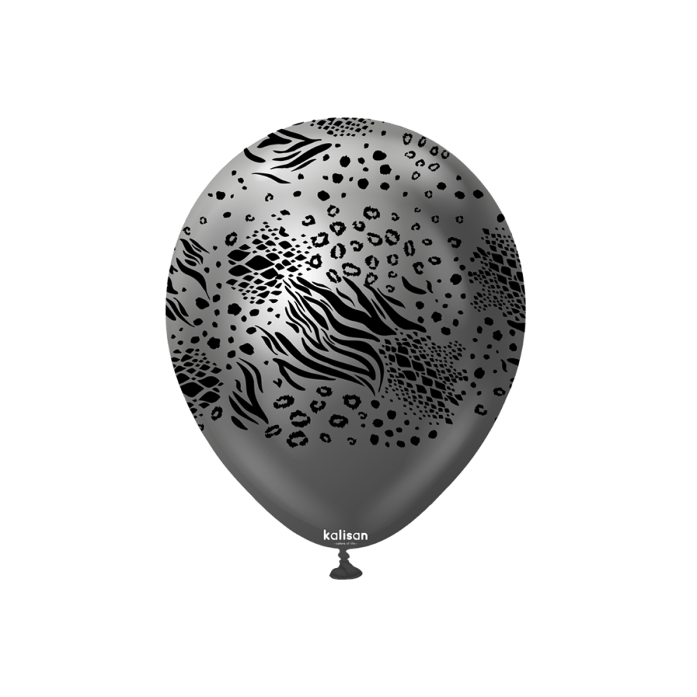 Latexballoons - Mutant 30 cm  - Mirror Space Grey - Black Print 25-pack