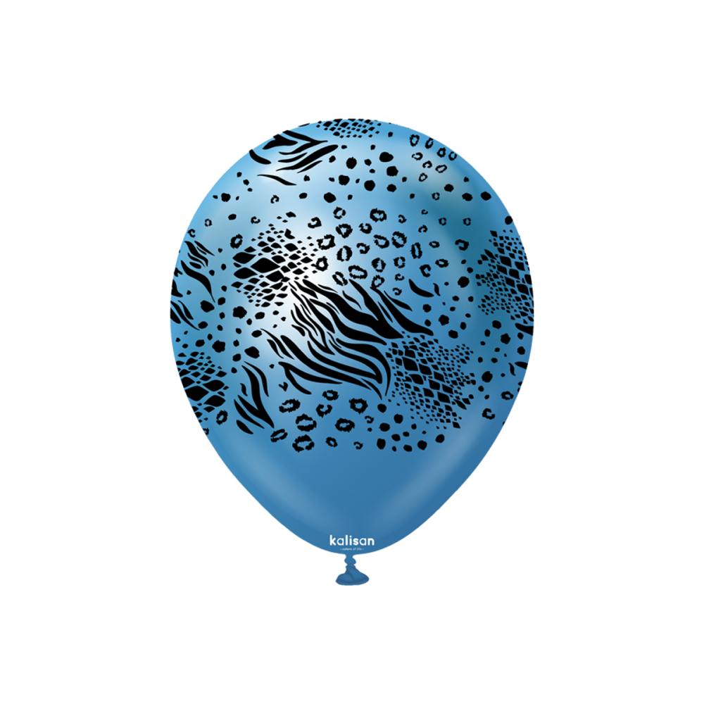 Latexballoons - Mutant 30 cm  - Mirror Blue - Black Print 25-pack