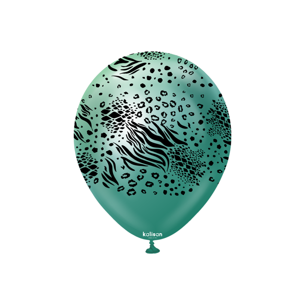 Latexballoons - Safari Mutant 30 cm  - Mirror Green - Black Print 25-pack