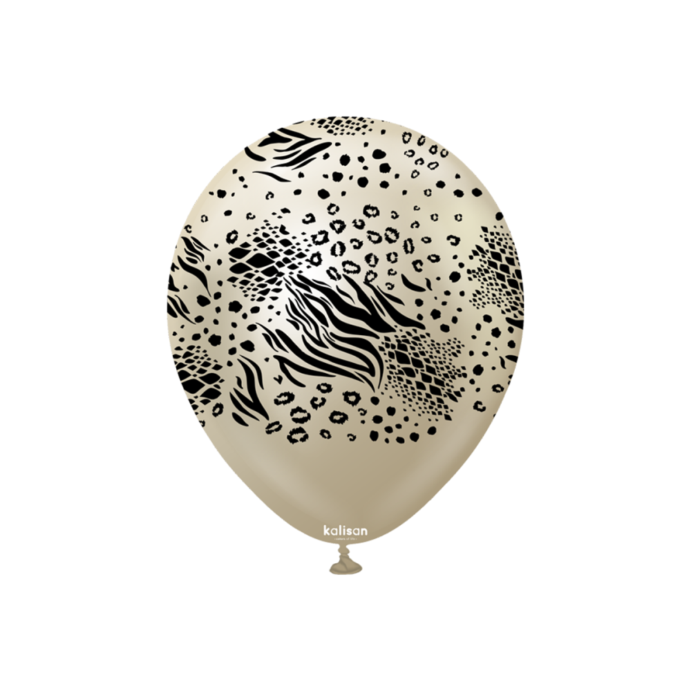 Latexballoons - Mutant 30 cm  - Mirror White Gold - Black Print 25-pack