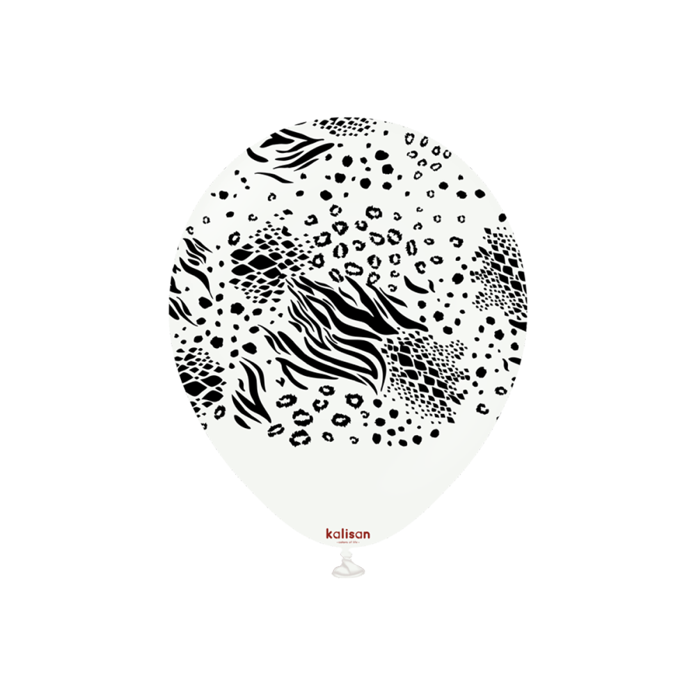 Latexballoons - Mutant 30 cm  - White - Black Print 25-pack