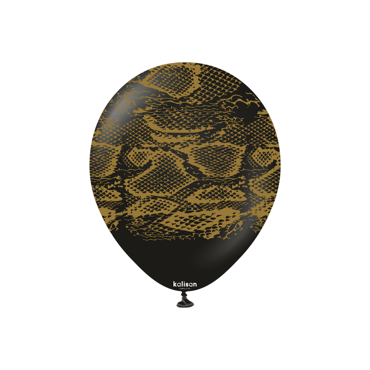Latexballoons - Safari Snake N 30 cm  - Black - Gold Print 25-pack