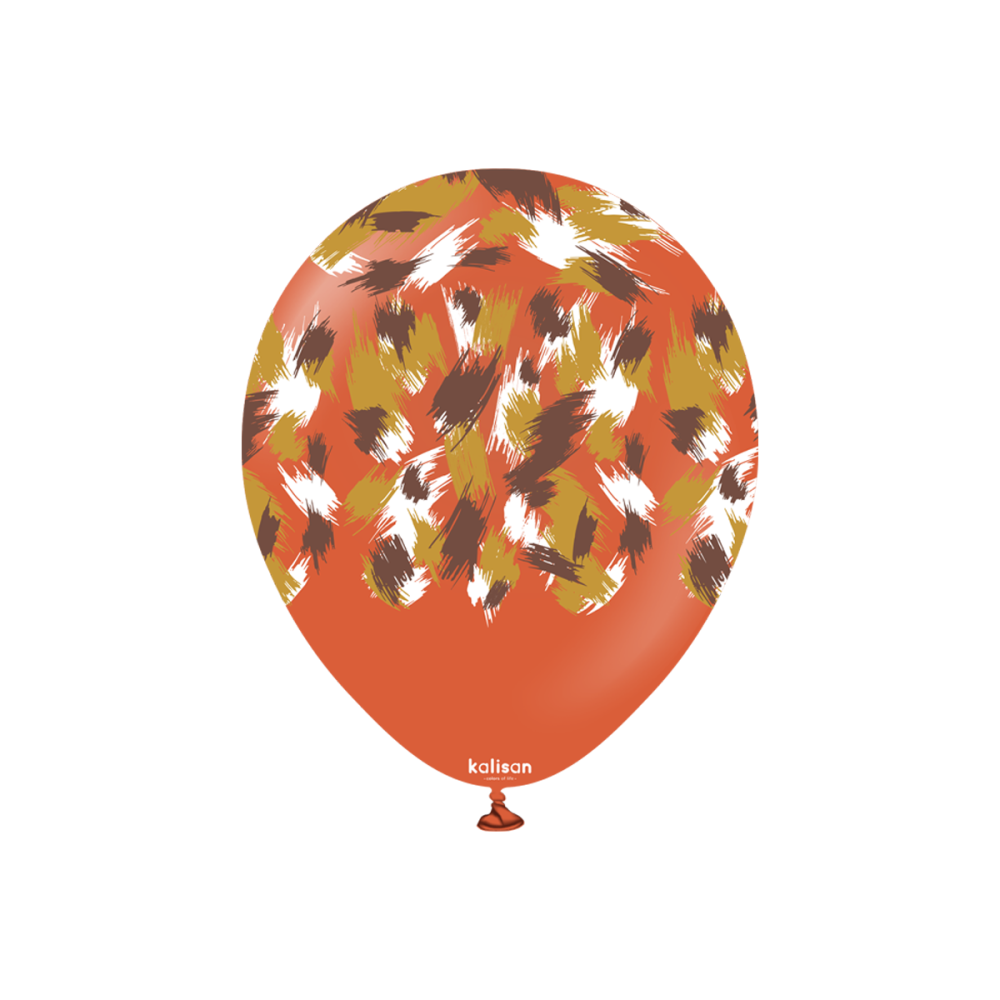 Latexballoons - Safari Savanna 30 cm - Rust Orange - Multi Color Print 25-pack