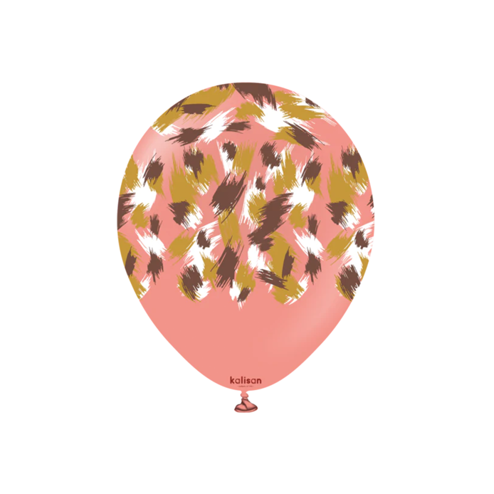 Latexballoons - Safari Savanna 30 cm - Coral - Multi Color Print 25-pack