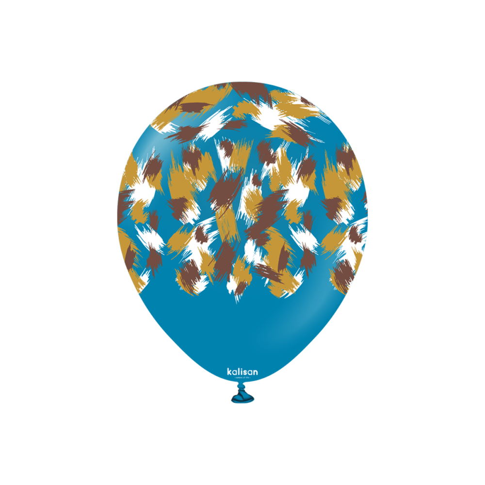 Latexballoons - Safari Savanna 30 cm - Deep Blue - Multi Color Print 25-pack