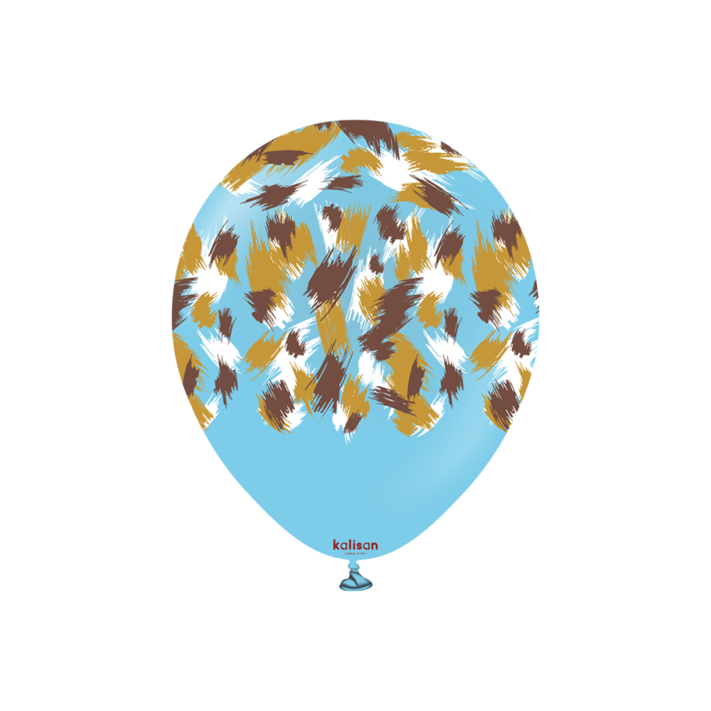 Latexballoons - Safari Savanna 30 cm - Baby Blue - Multi Color Print 25-pack