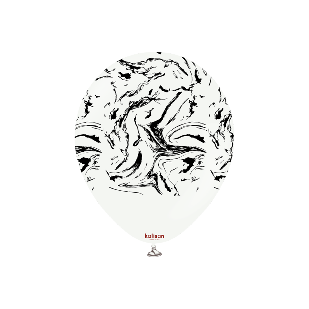 Latexballoons - Space Nebula 30 cm - White - Black Print - 25-pack