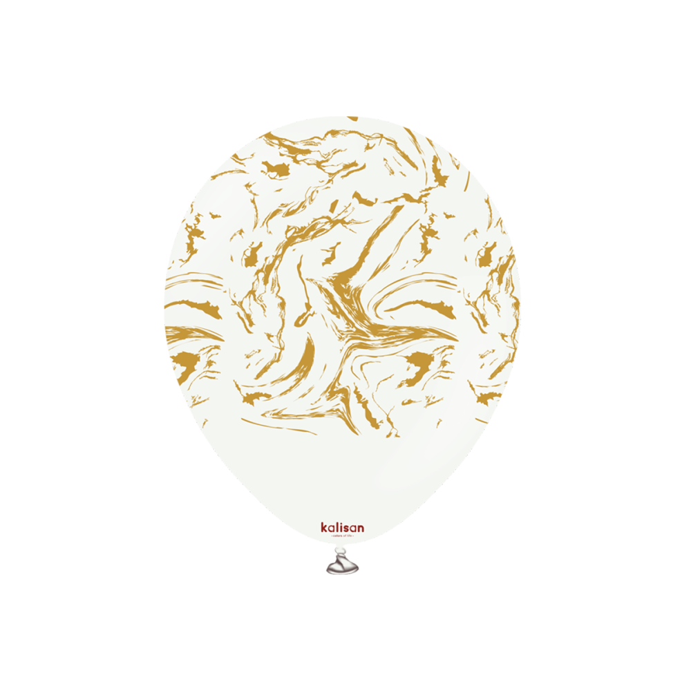 Latexballoons - Space Nebula 30 cm - White - Gold Print 25-pack