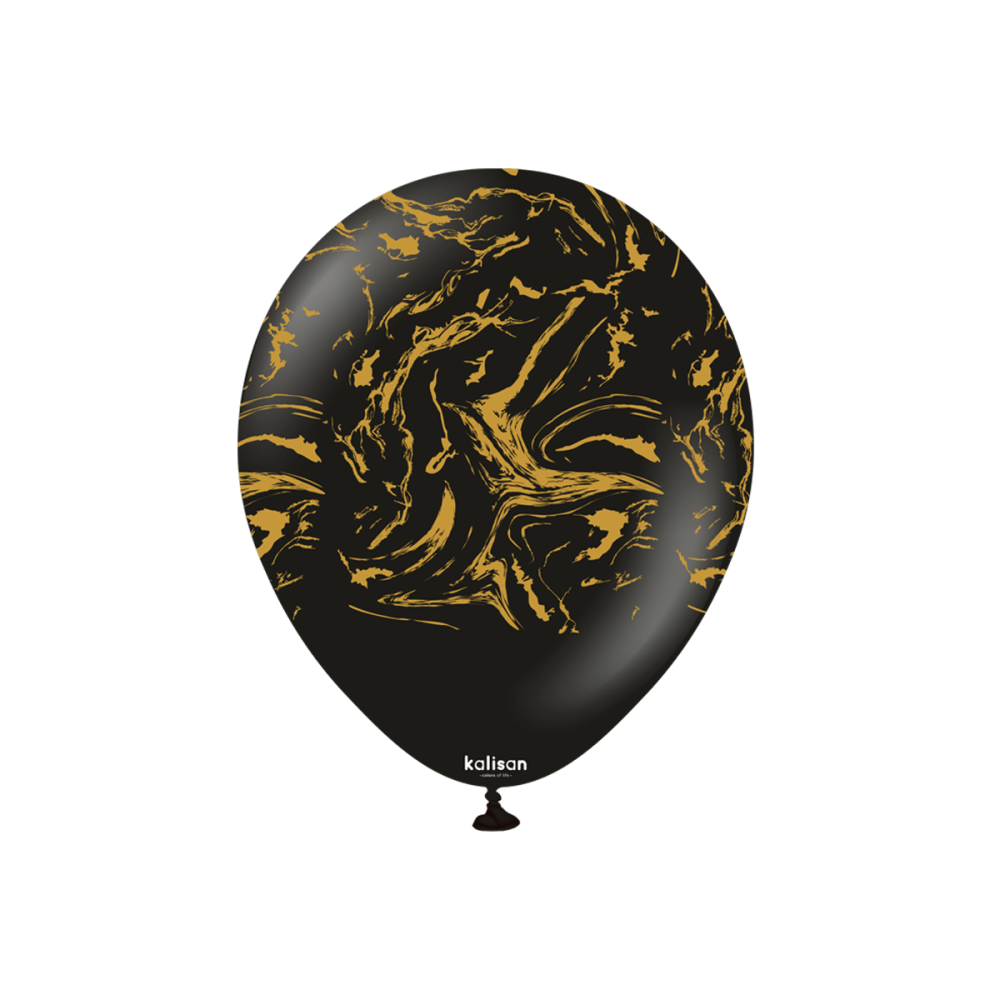 Latexballoons - Space Nebula 30 cm - Black - Gold Print 25-pack