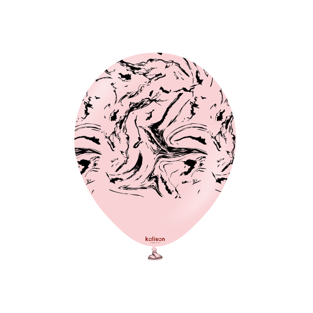 Latexballoons - Space Nebula 30 cm - Macaron Pink - Black Print 25-pack