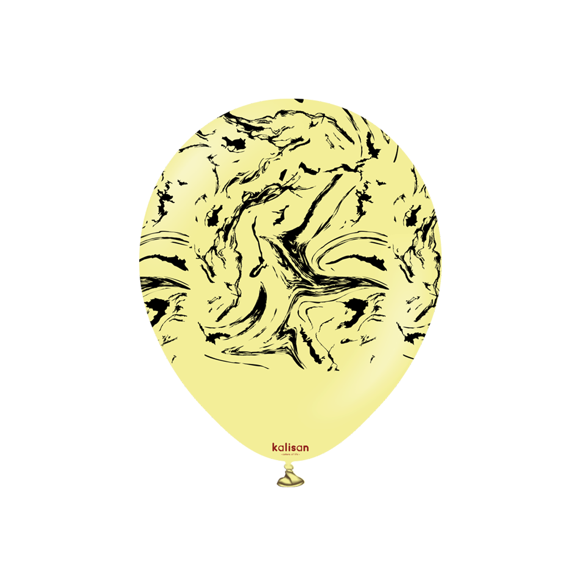 Latexballoons - Space Nebula 30 cm - Macaron Yellow - Black Print 25-pack