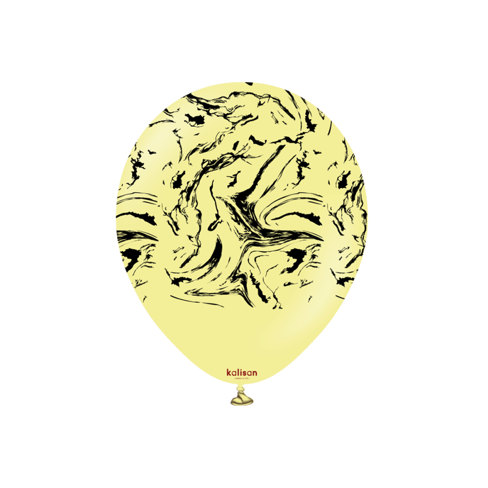 Latexballoons - Space Nebula 30 cm - Macaron Yellow - Black Print 25-pack