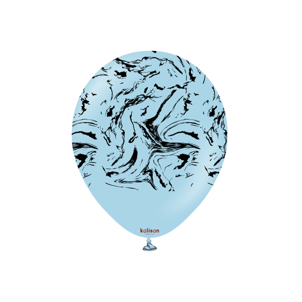 Latexballoons - Space Nebula 30 cm - Macaron Blue - Black Print 25-pack