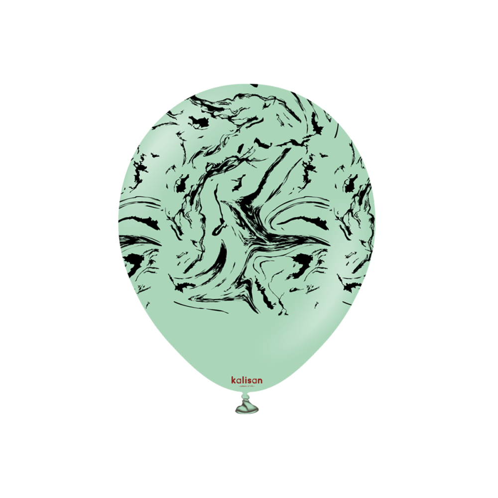 Latexballoons - Space Nebula 30 cm - Macaron Green - Black Print 25-pack