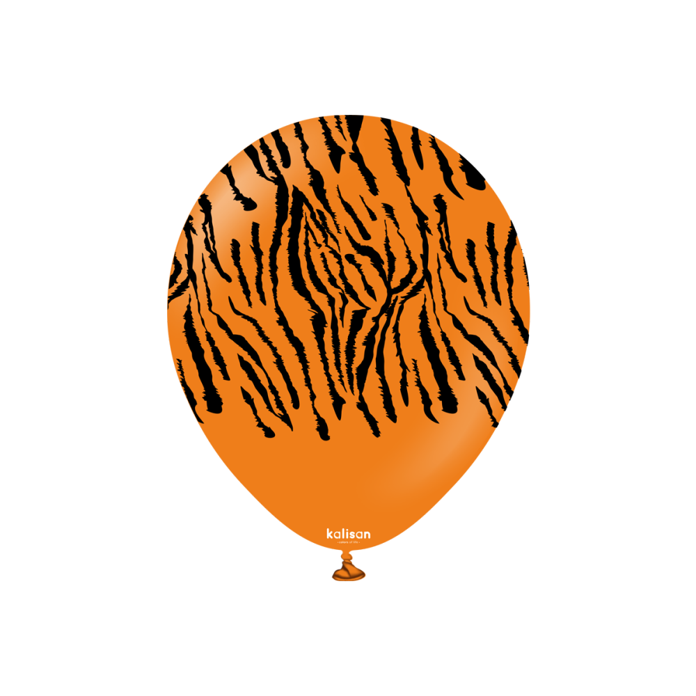 Latexballoons - Safari Tiger N 30 cm - Orange - Black Print 25-pack