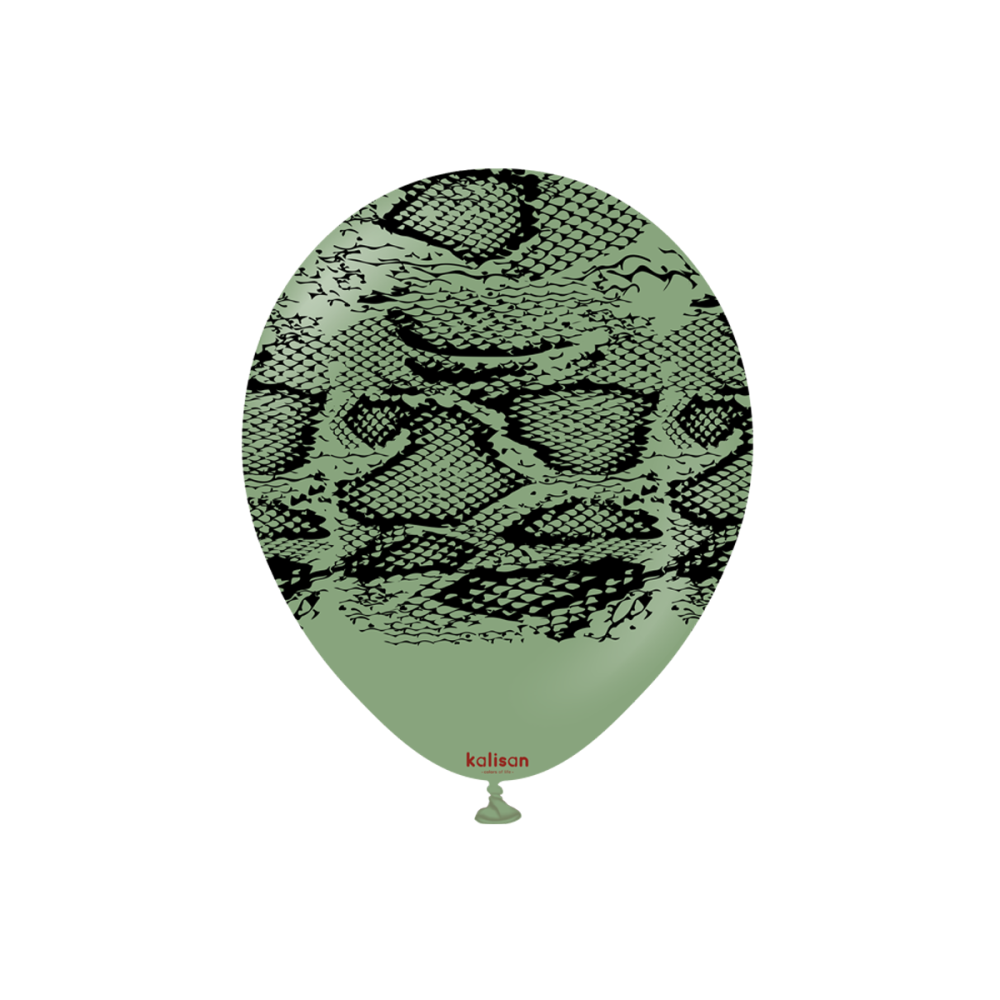Latexballoons - Safari Snake N 30 cm - Eucalyptus - Black Print 25-pack