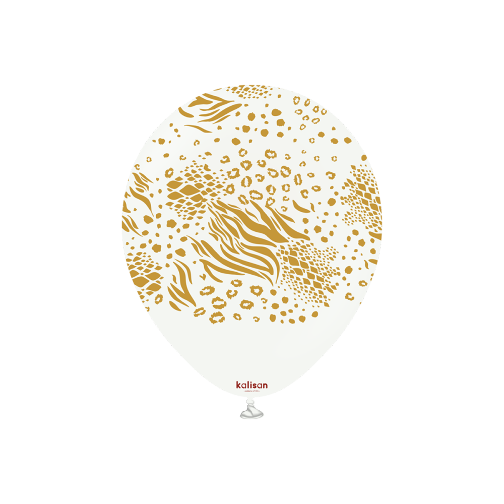 Latexballoons - Mutant 30 cm - White - Gold Print 25-pack