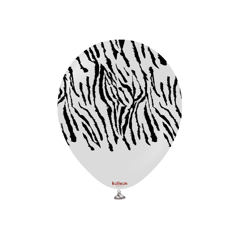 Latexballoons - Safari Tiger N 30 cm - Smoke - Black Print 25-pack