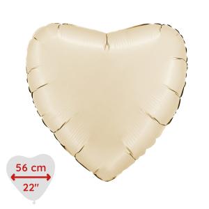 Folieballong - Hjärta Satin Satin Cream 56 cm