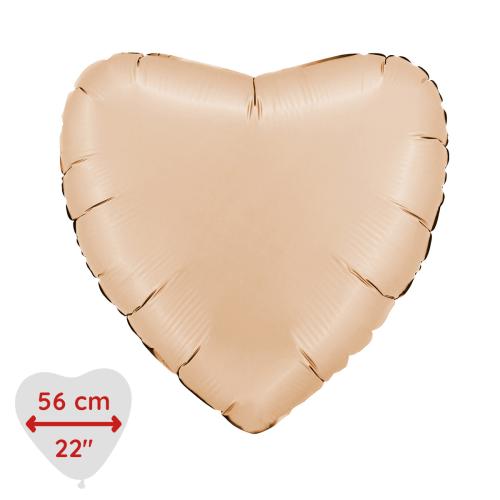 Folieballong - Hjärta Satin Satin Nude 56 cm