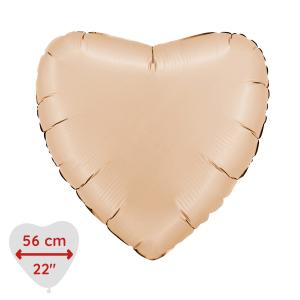 Folieballong - Hjärta Satin Satin Nude 56 cm