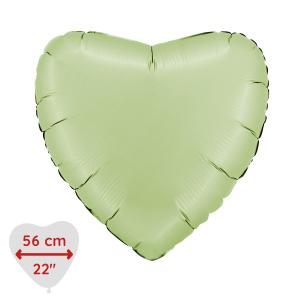 Folieballong - Hjärta Satin Olive Green 56 cm