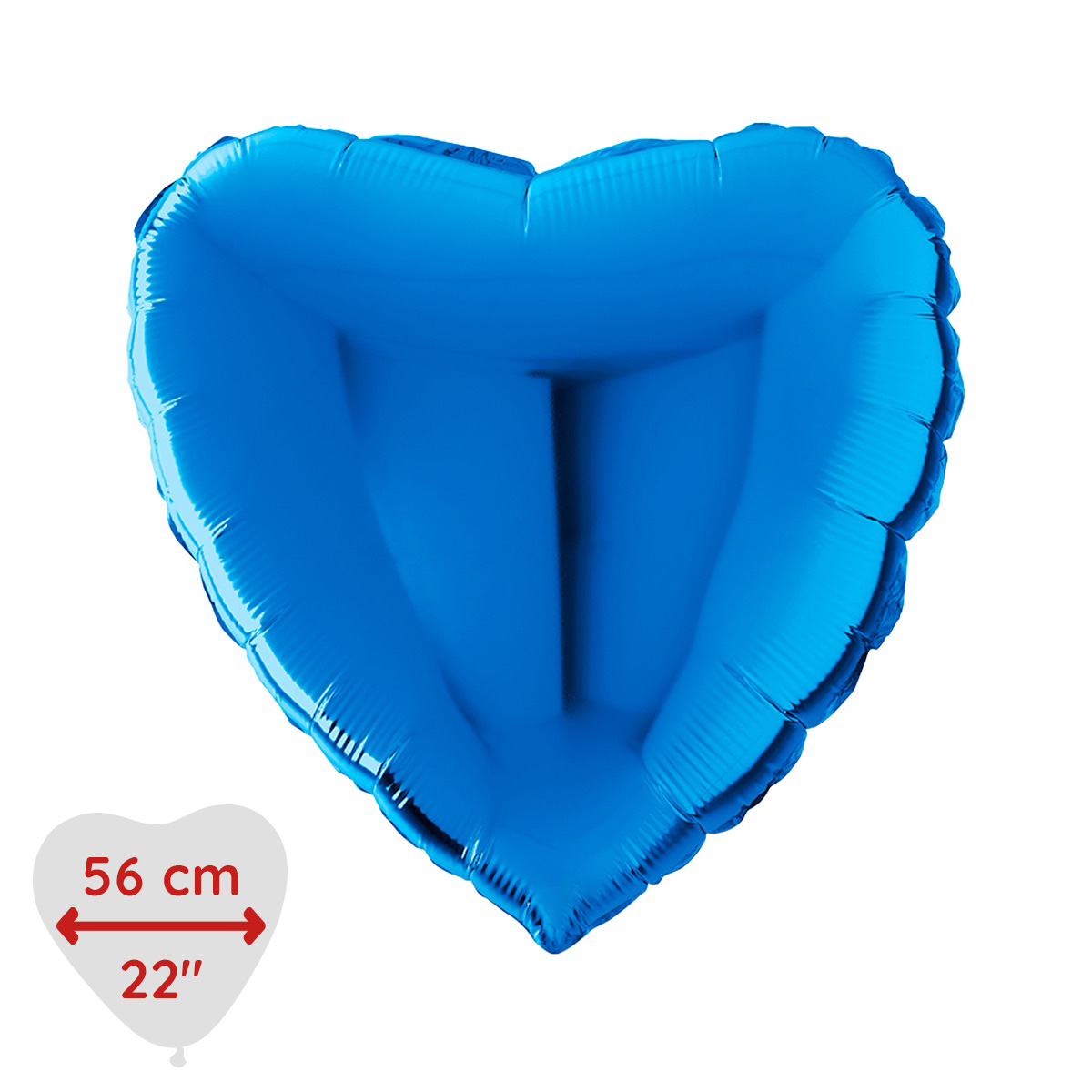 Folieballong - Hjärta Blått 56 cm