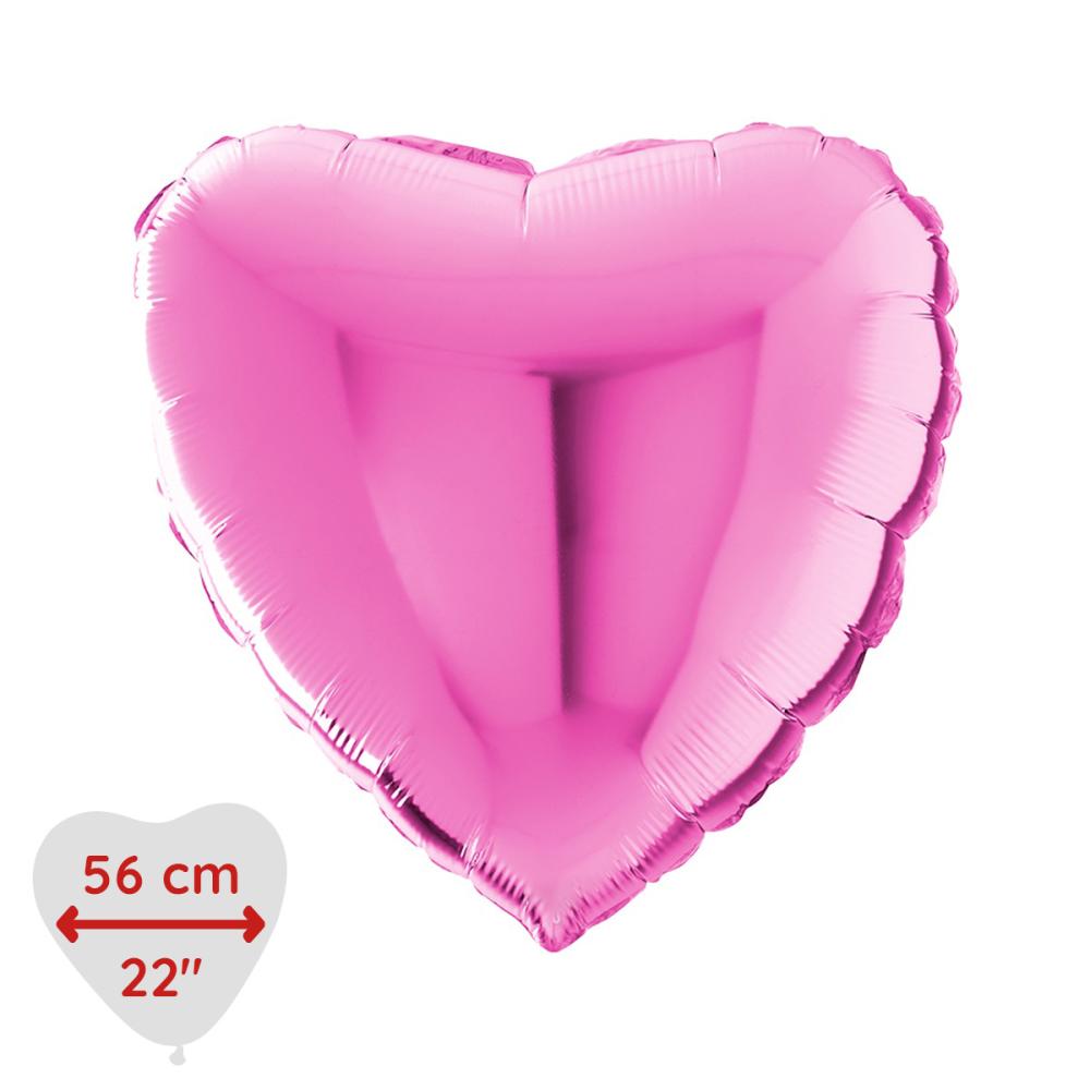 Folieballong - Hjärta Rosa 56 cm