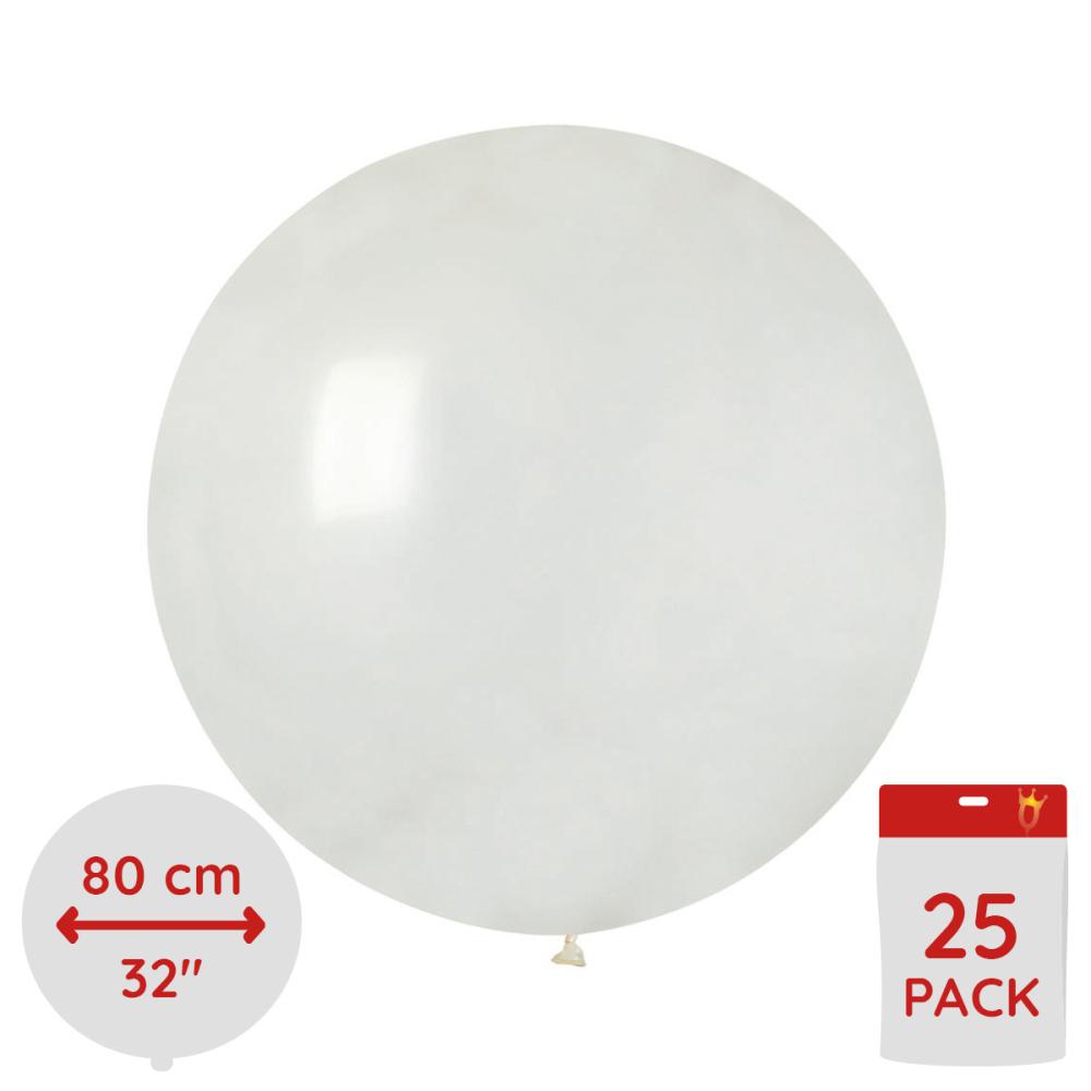 Latexballonger - Crystal Clear  80 cm 25-pack
