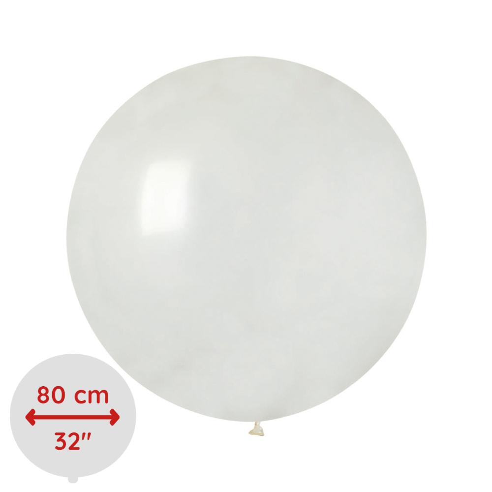 Latexballong - Crystal Clear Rund 80 cm Styckevis