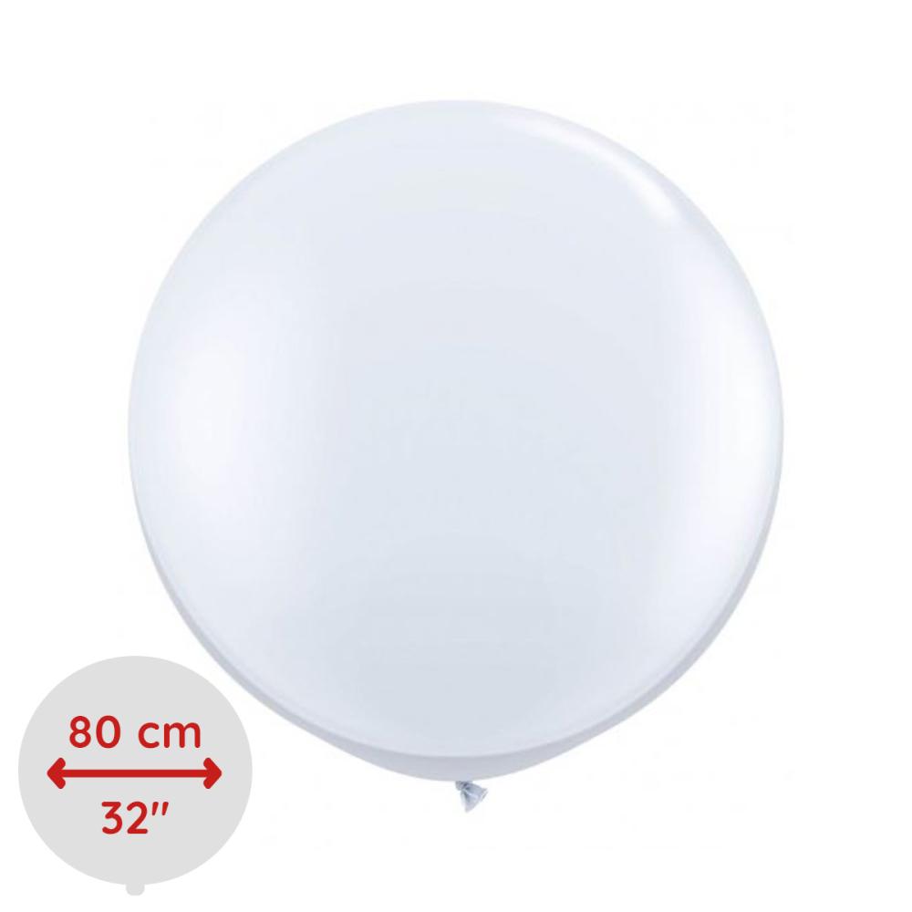 Latexballong - Vit Rund 80 cm Styckevis