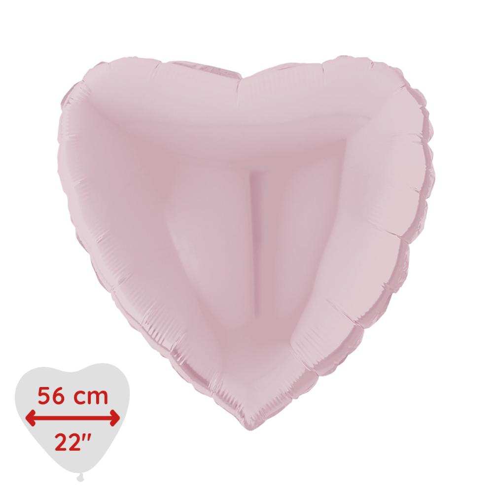 Folieballong - Hjärta Pastellrosa 56 cm