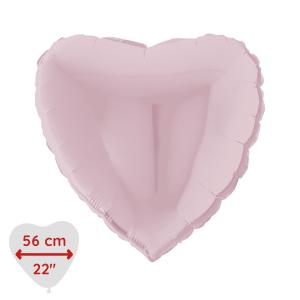 Folieballong - Hjärta Pastellrosa 56 cm