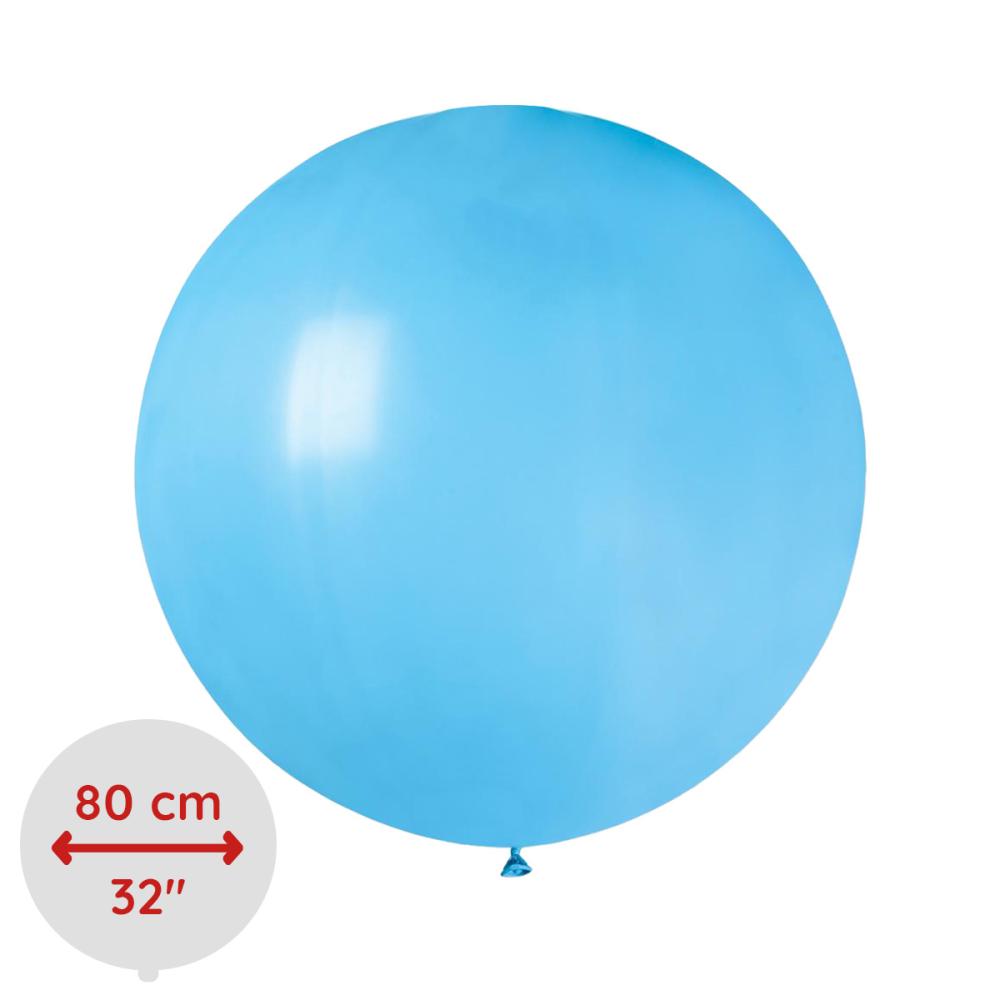 Latexballong - Ljusblå Rund 80 cm Styckevis