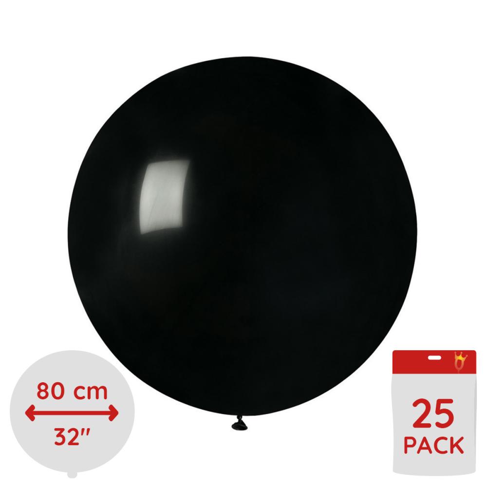 Latexballonger - Svarta  80 cm 25-pack