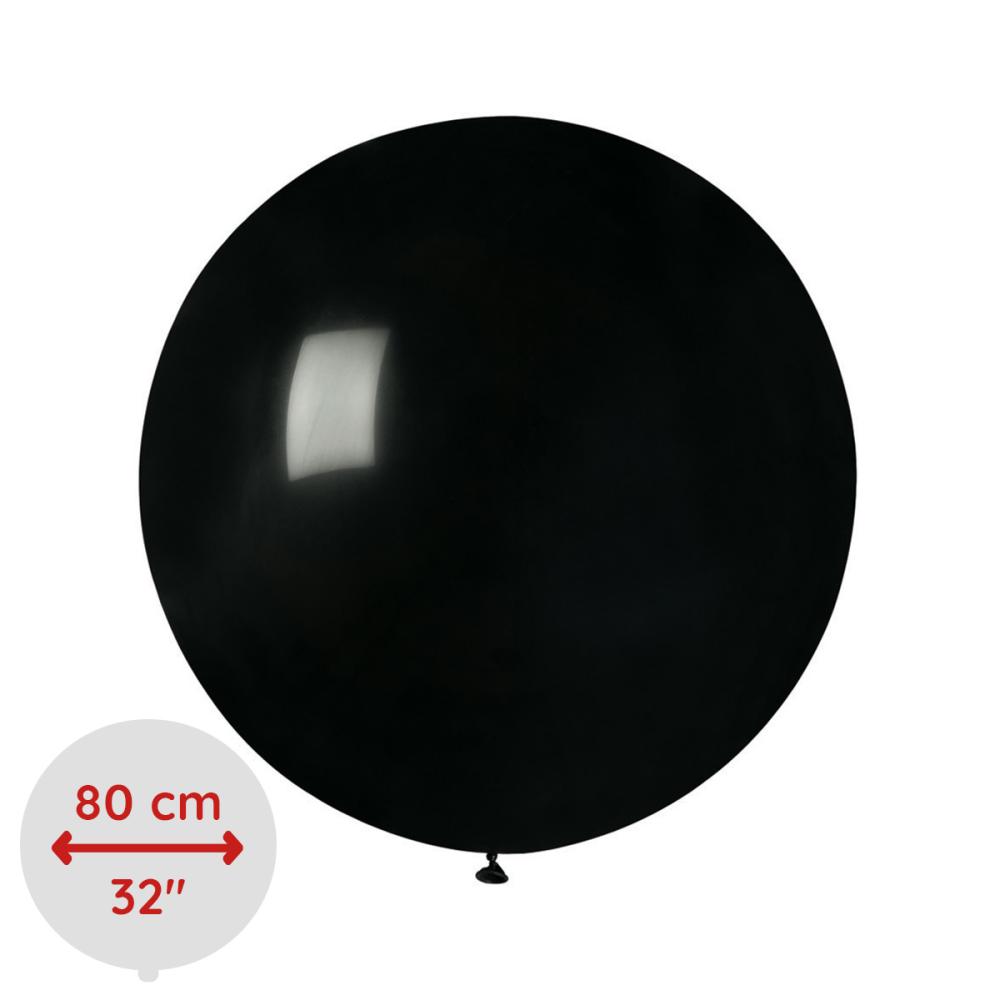 Latexballong - Svart Rund 80 cm Styckevis