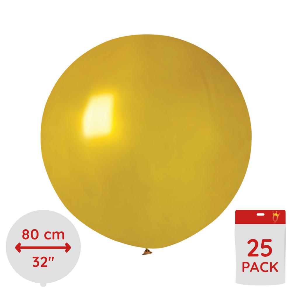 Latexballonger - Guld  80 cm 25-pack