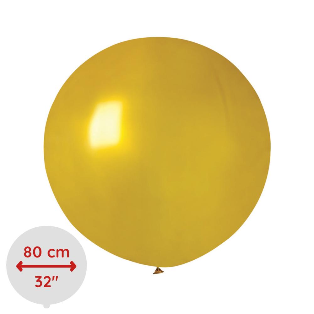 Latexballong - Guld Rund 80 cm Styckevis