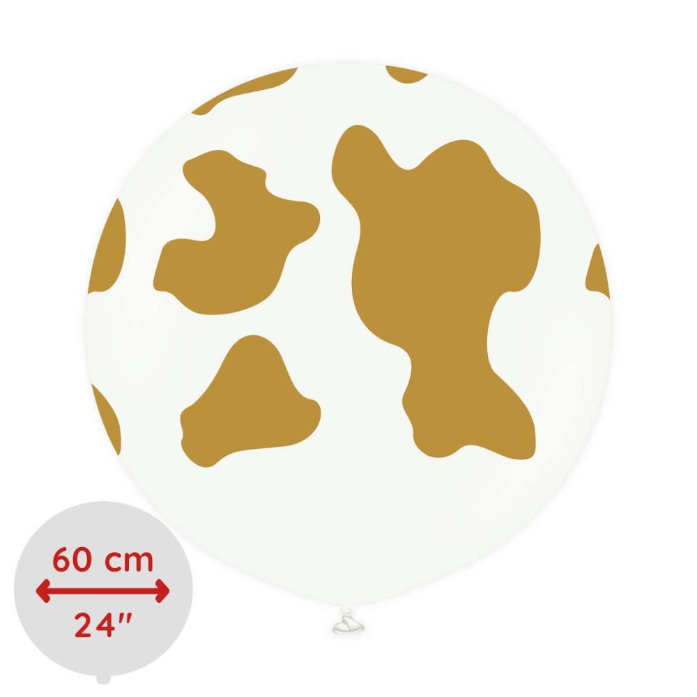 Latexballoons - Country Cow 60 cm - White - Gold Print single-pack
