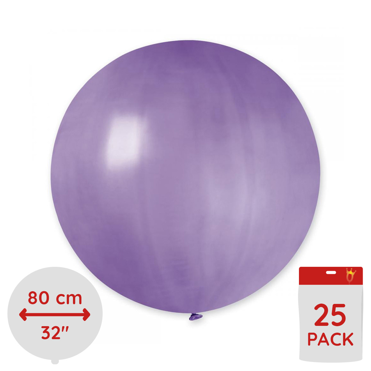 Latexballonger - Lila Runda 80 cm 25-pack
