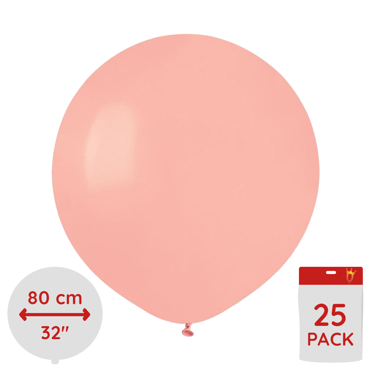 Latexballonger - Baby Pink Runda 80 cm 25-pack