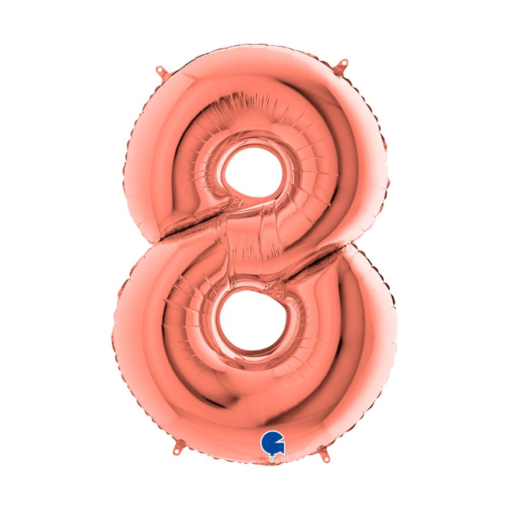 Ballongsiffra - Åtta Rose Gold 100 cm