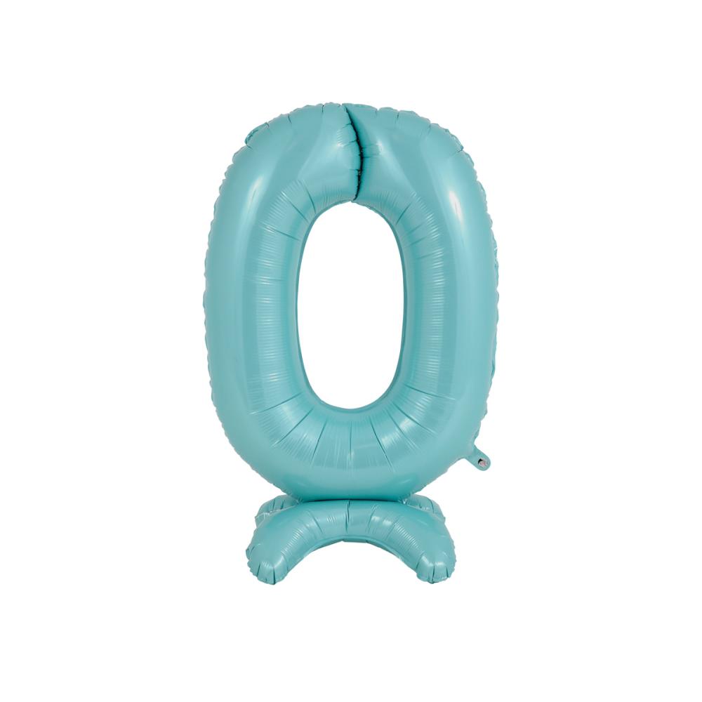 Ballongsiffra - Standup 0 Pastellblå 63 cm