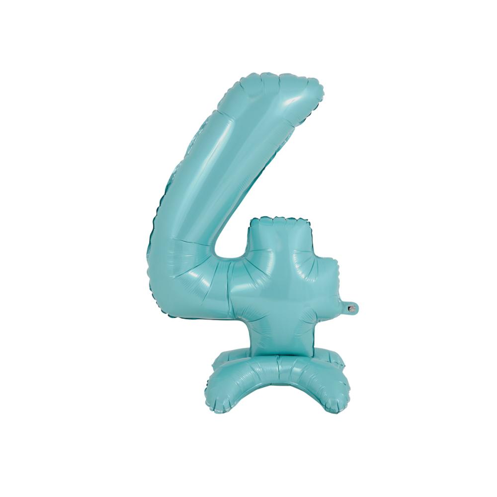 Ballongsiffra - Standup 4 Pastellblå 63 cm