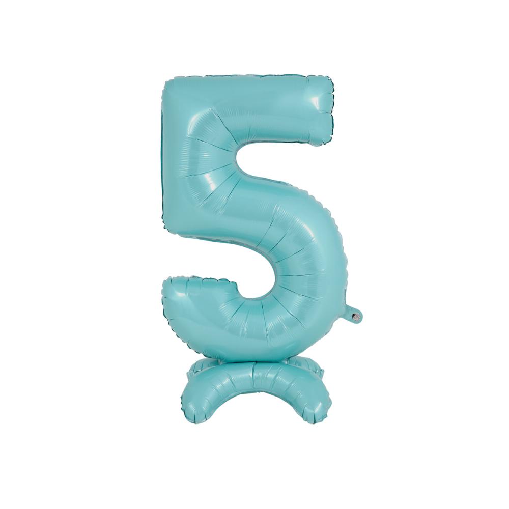 Ballongsiffra - Standup 5 Pastellblå 63 cm