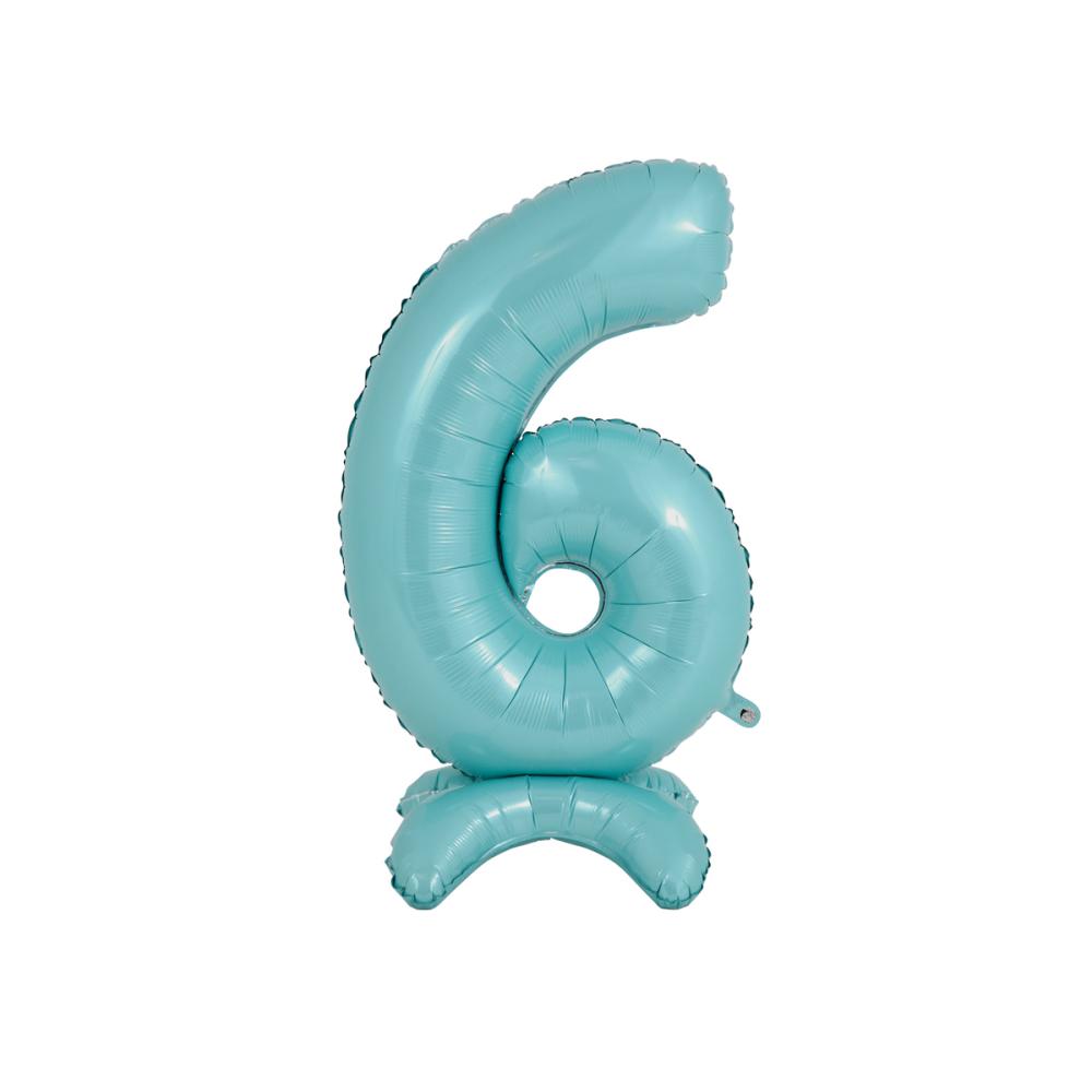 Ballongsiffra - Standup 6 Pastellblå 63 cm