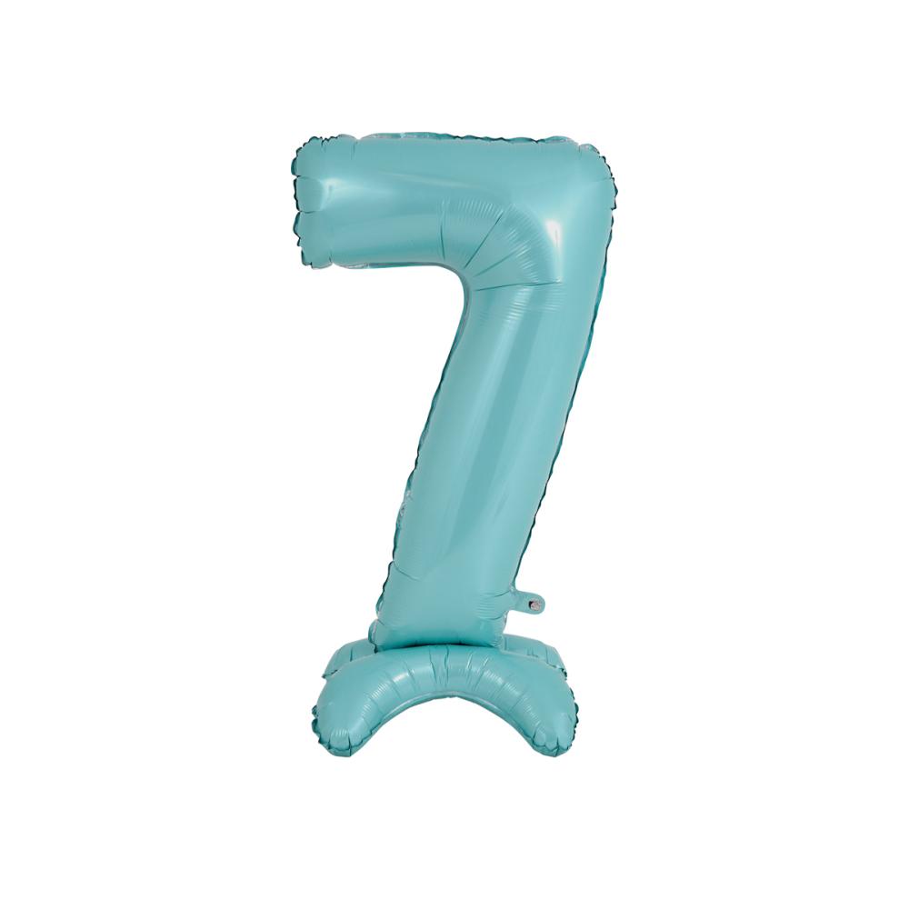 Ballongsiffra - Standup 7 Pastellblå 63 cm