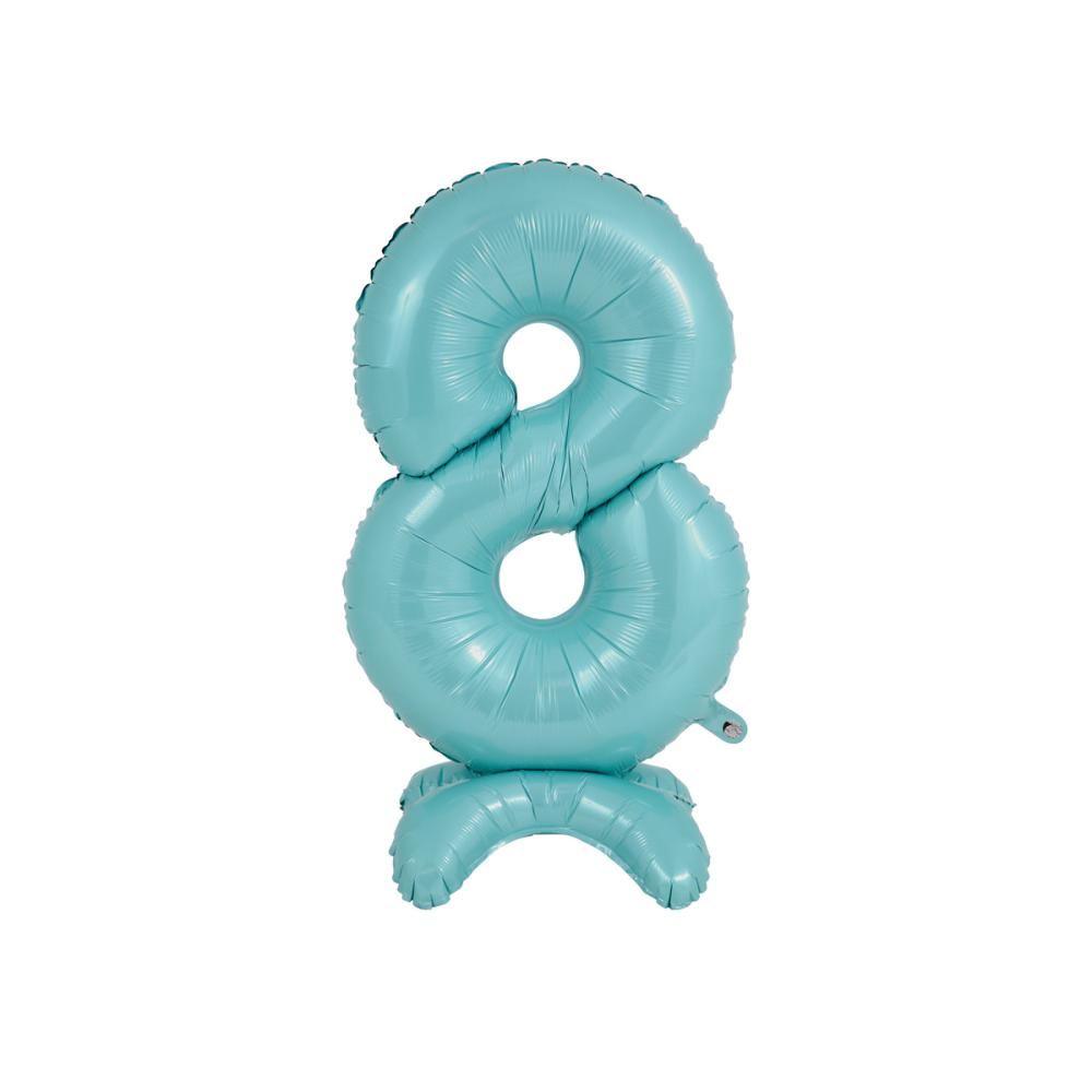 Ballongsiffra - Standup 8 Pastellblå 63 cm