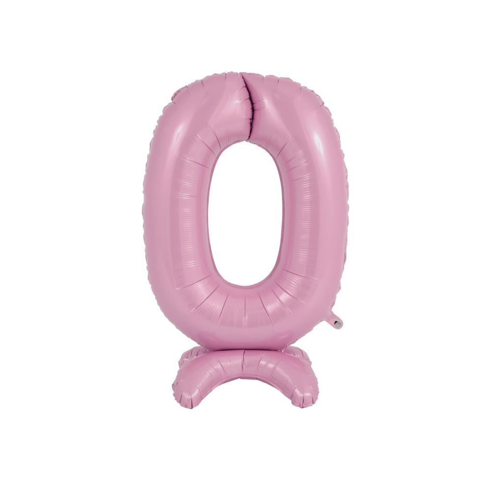 Ballongsiffra - Standup 0 Pastellrosa 63 cm